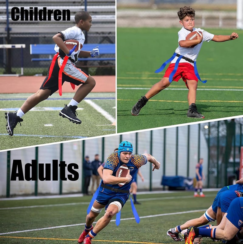 Ynotus Flag Football Belts for Kids&Adult 6/10/14 Adjustable Flag Football Set 14 Player With 42 Flags For Flag Football Flags Belts - Image 4